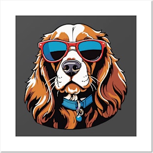 Dogs' Sunny Style: Cockerspaniel Portrait Rocking Sunglasses Posters and Art